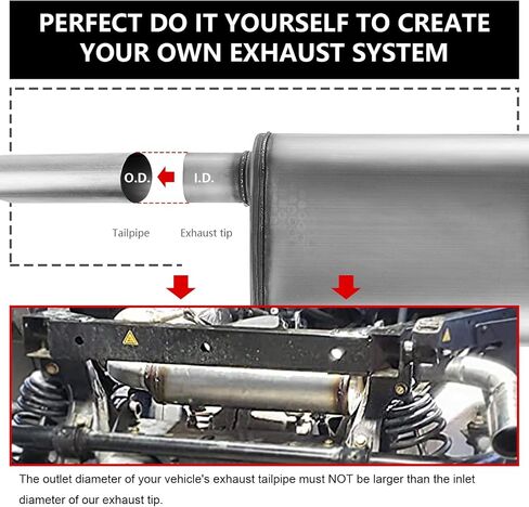 Mufflers DeepTone 2.25 inch Universal Exhaust Muffler,2.25" Muffler Straight-Through Performance with Stainless Steel muffler for Cars, Trucks(2.25''Inlet/Outlet) in Kuwait