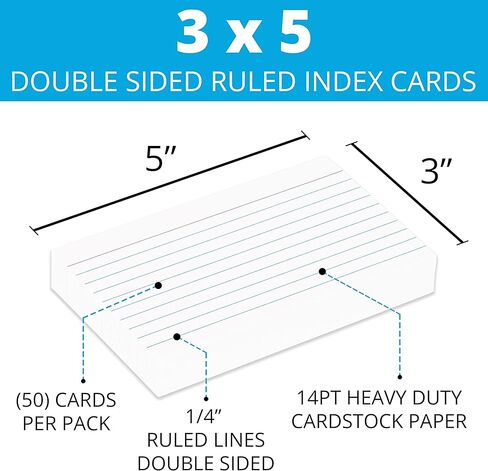 Home Advantage Double Sided Ruled White Index Cards, File Lined Note Cards (4-x-6) in Kuwait