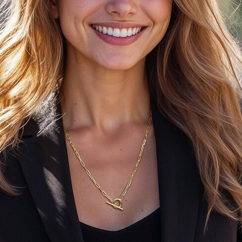 Ross-Simons 2.5mm 18kt Gold Over Sterling Paper Clip Link Necklace in Saudi Arabia
