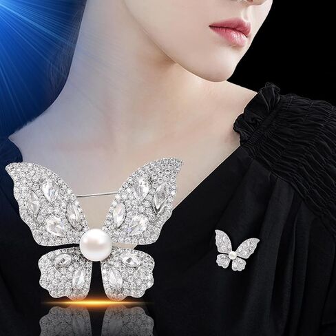Butterfly Brooch Pin for Women Butterfly Pearl Lapel Pin Butterfly Pin Jewelry Gifts in Saudi Arabia