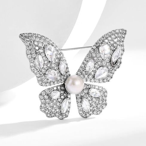 Butterfly Brooch Pin for Women Butterfly Pearl Lapel Pin Butterfly Pin Jewelry Gifts in Saudi Arabia