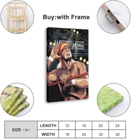MFGSA Huulk Hogan Poster Canvas Poster Art Decor Decor Print Photo Photogres for Room Bedroom Decoration 12x18inch (30 × 45 سم) in Saudi Arabia