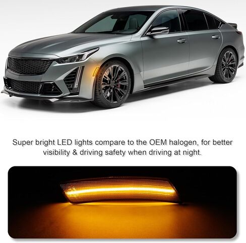 Smoked LED Side Marker Light Replacement for 2020 2021 2022 2023 2024 CT5 Front Bumper Side Marker Lights in Kuwait