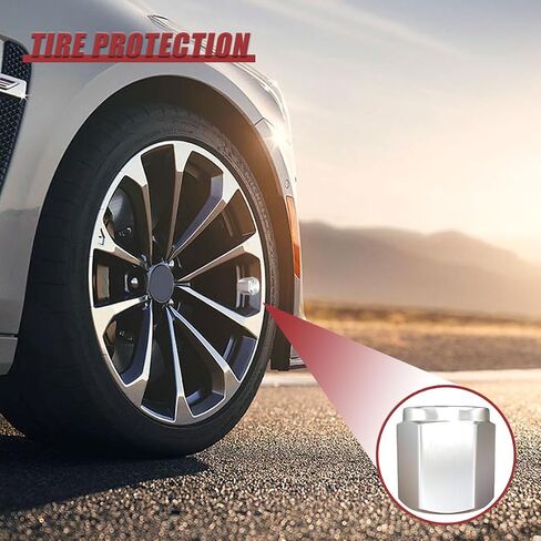 Car Tire Valve Cap, Hexagon Shape Brass Tire Stem Valve Dust Cover with Rubber O-Ring, Corrosion Resistant Leak-Proof Tire Air Caps, Universal Tires Accessories for Most Cars (8PCS) in Saudi Arabia