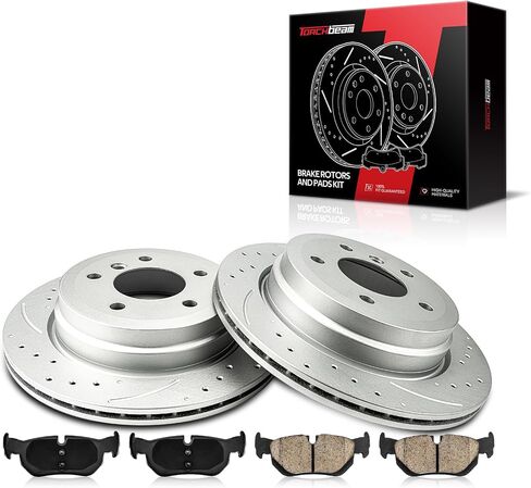 Torchbeam Front Brakes and Rotors Kit Brake Pads Brake Rotors and Pads Compatible with Kia 2010-2013 Forte 2.0L, Kia 2010-2013 Forte Koup 2.0L,Brake Rotors + Ceramic Pads Kit in Saudi Arabia
