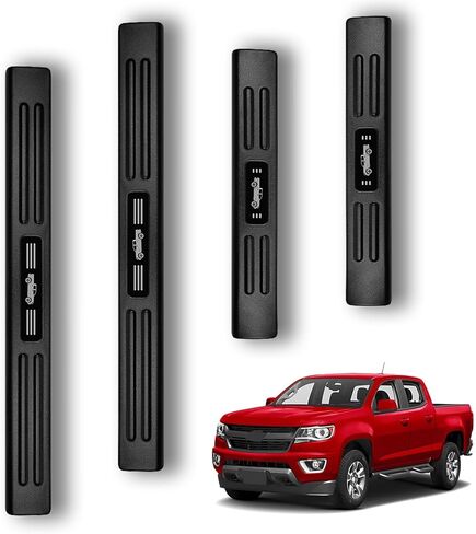 4PCS Car Door Edge Guards Door Sill Protector for Chevy Colorado & GMC Canyon 2015-2022 Accessories ABS Plastic Material Matte Black Car Door Threshold Protection in Saudi Arabia