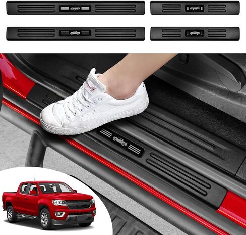 4PCS Car Door Edge Guards Door Sill Protector for Chevy Colorado & GMC Canyon 2015-2022 Accessories ABS Plastic Material Matte Black Car Door Threshold Protection in Saudi Arabia