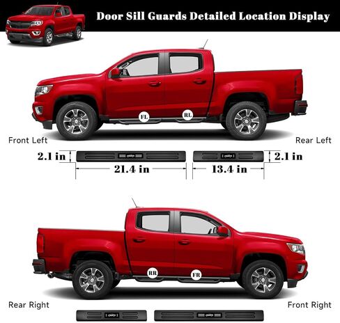 4PCS Car Door Edge Guards Door Sill Protector for Chevy Colorado & GMC Canyon 2015-2022 Accessories ABS Plastic Material Matte Black Car Door Threshold Protection in Saudi Arabia