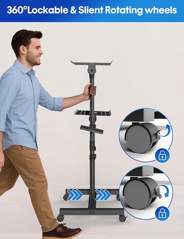 Projector Stand Tripod Adjustable from 26" to 38", Foldable Laptop Floor Stand with Lift Switch, Tripod for Projector with Carry Bag,Portable Podium Stand for Office, Home,Stage, Studio, Dj Racks in Saudi Arabia