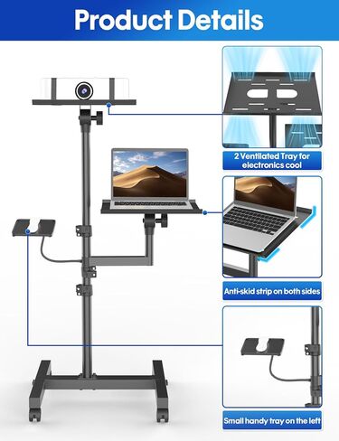 Projector Stand Tripod Adjustable from 26" to 38", Foldable Laptop Floor Stand with Lift Switch, Tripod for Projector with Carry Bag,Portable Podium Stand for Office, Home,Stage, Studio, Dj Racks in Saudi Arabia
