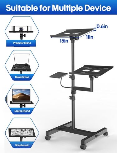 Projector Stand Tripod Adjustable from 26" to 38", Foldable Laptop Floor Stand with Lift Switch, Tripod for Projector with Carry Bag,Portable Podium Stand for Office, Home,Stage, Studio, Dj Racks in Saudi Arabia