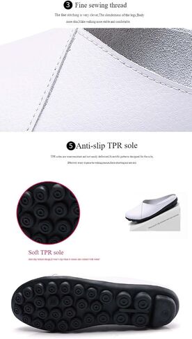 Women's Leather Mules Backless Loafers Slip-on Round Toe Flat Shoes Closed Toe Comfortable Summer Slipper Non-Slip Flat Shoes in Kuwait