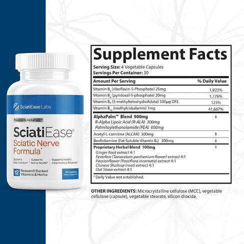 Advanced Nerve Support Complex with AlphaPalm, Pea, Vitamin B Complex, and 300mg Alpha Lipoic Acid - Comprehensive 120 Capsules Formula for Nerve Health and Cellular Energy in Saudi Arabia