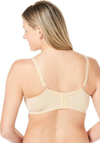 Comfort Choice Women's Plus Size Cotton Back-Close Wireless Bra in Kuwait
