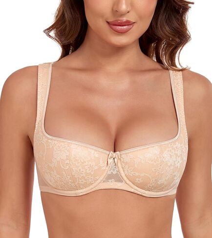 lemorosy امرأة مثير مبطنة برفق دفع ديمي نصف كوب underwire سكوب الرقبة الشرفات صدرية in Saudi Arabia