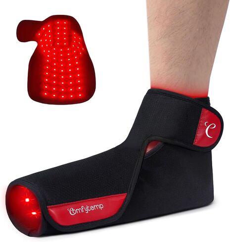 comfytemp بطارية 5000 مللي أمبير في الساعة علاج بالضوء الأحمر اللاسلكي للقدم، محمول بالقرب من الأشعة تحت الحمراء العلاج الحراري لف القدم، حذاء خفيف لاسلكي قابل لإعادة الشحن لتخفيف آلام المفاصل وكعب الكاحل in Saudi Arabia