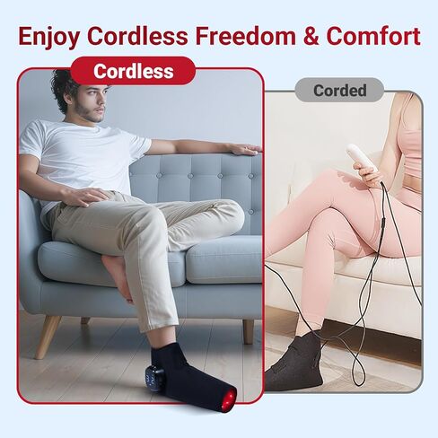 comfytemp بطارية 5000 مللي أمبير في الساعة علاج بالضوء الأحمر اللاسلكي للقدم، محمول بالقرب من الأشعة تحت الحمراء العلاج الحراري لف القدم، حذاء خفيف لاسلكي قابل لإعادة الشحن لتخفيف آلام المفاصل وكعب الكاحل in Saudi Arabia