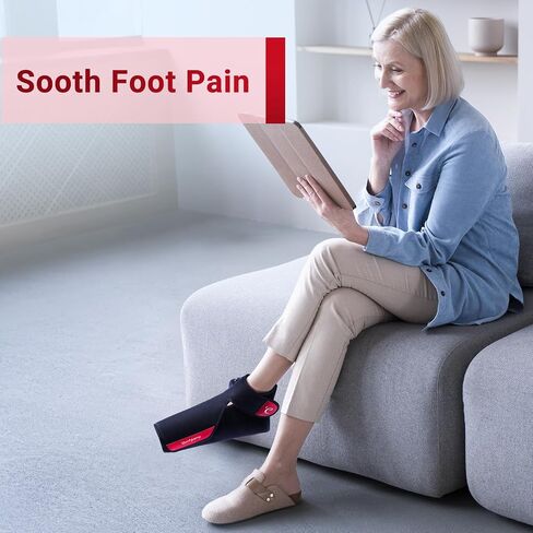 comfytemp بطارية 5000 مللي أمبير في الساعة علاج بالضوء الأحمر اللاسلكي للقدم، محمول بالقرب من الأشعة تحت الحمراء العلاج الحراري لف القدم، حذاء خفيف لاسلكي قابل لإعادة الشحن لتخفيف آلام المفاصل وكعب الكاحل in Saudi Arabia