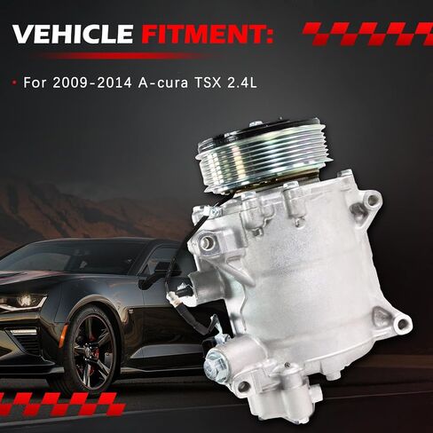 Air Conditioner AC Compressor Fit for A-cura TSX 2.4L 2009 2010 2011 2012 2013 2014, A/C Compressor with Clutch Replace for 38810RL5A02, 38900RL5A03, 57889 in Saudi Arabia