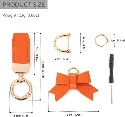 Leather Bow Keychain - Car Keychain Cute Purse Charms Bag Charms for Women - Bow keychain for Purse Handbag Backpack in Kuwait