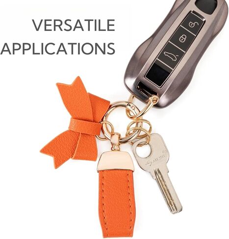 Leather Bow Keychain - Car Keychain Cute Purse Charms Bag Charms for Women - Bow keychain for Purse Handbag Backpack in Kuwait