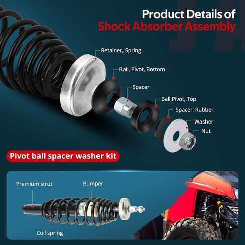 JAVIK Front Strut Shock Absorber for Polaris Sportsman 335/400/500/600/700 Magnum 325/330/425/500 Xplorer 250/300/400/500 Trail Boss Xpress Xpedition ATP Big Boss Trail Blazer 250 Scrambler 400 in Saudi Arabia