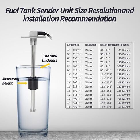 Marine Fuel Sending Unit 0-90 ohms 8.5"(216mm) for Boat Fuel Tank Sender Stainless Steel Fuel Lever Sending Units Water Fuel Gauge Sender for Car Truck Vehicle in Saudi Arabia