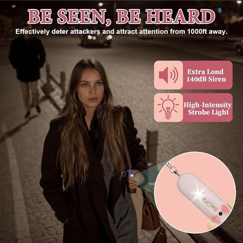 Personal Safety Alarm - Waterproof Rechargeable Security Alarm - 140dB Extra Loud Siren & Strobe Light - Self Defense Keychain - Gift for Women, Teenagers, College Girls, Seniors(Wisteria) in Saudi Arabia