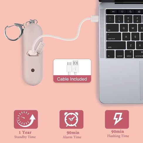 Personal Safety Alarm - Waterproof Rechargeable Security Alarm - 140dB Extra Loud Siren & Strobe Light - Self Defense Keychain - Gift for Women, Teenagers, College Girls, Seniors(Wisteria) in Saudi Arabia