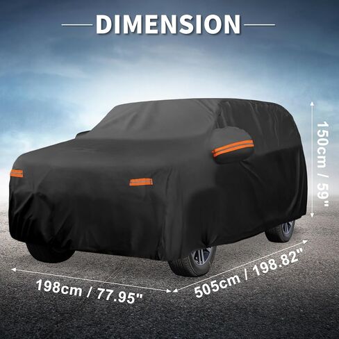 X AUTOHAUX Car Cover Outdoor Waterproof Sun Rain Snow Hail Protection with Left Side Door Zipper 210D-PU for Kia Telluride in Saudi Arabia