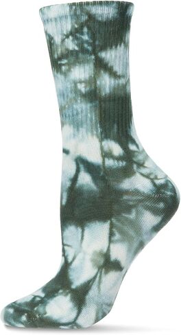 MeMoi Women's Tie Dye Athletic Rib Cotton Blend Crew Socks in Saudi Arabia