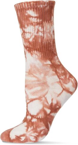 MeMoi Women's Tie Dye Athletic Rib Cotton Blend Crew Socks in Saudi Arabia