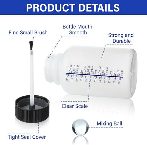 Honeydak 30 Pcs 5oz/150ml Paint Touch up Bottles Empty Touch up Bottle with Brush, Safe Lids, and Mixing Balls, Fluid Capacity Leftover Paint Container for Fix Chips, Scratches, Auto Car Repair in Saudi Arabia