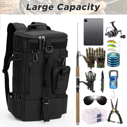 حقيبة ظهر صيد ، حقيبة ظهر تكتيكية تكتيكية صيد تعامل على حقيبة صيد الأسماك ، حقيبة المشي لمسافات طويلة ، حقيبة الظهر على ظهر حقيبة تحمل على الظهر ، حقيبة تمويدية متعددة الوظائف للصيد للتنزه في الصيد in Kuwait