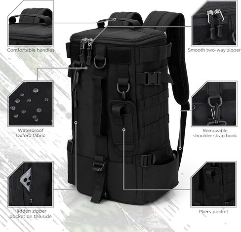 حقيبة ظهر صيد ، حقيبة ظهر تكتيكية تكتيكية صيد تعامل على حقيبة صيد الأسماك ، حقيبة المشي لمسافات طويلة ، حقيبة الظهر على ظهر حقيبة تحمل على الظهر ، حقيبة تمويدية متعددة الوظائف للصيد للتنزه في الصيد in Kuwait