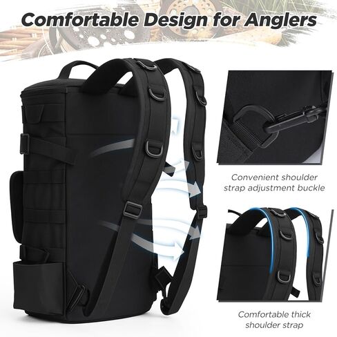 حقيبة ظهر صيد ، حقيبة ظهر تكتيكية تكتيكية صيد تعامل على حقيبة صيد الأسماك ، حقيبة المشي لمسافات طويلة ، حقيبة الظهر على ظهر حقيبة تحمل على الظهر ، حقيبة تمويدية متعددة الوظائف للصيد للتنزه في الصيد in Kuwait