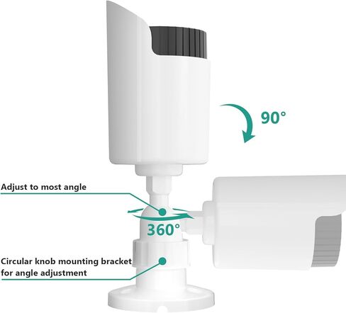 WALI Bullet Dummy Fake Surveillance Security CCTV Dome Camera Indoor Outdoor with One LED Light, Security Alert Sticker Decals (TC-B2), 2 Packs, Black in Kuwait