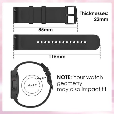 Silicone Watch Bands, Quick Release Watch Bands, Stainless Steel Buckle, Waterproof Sporty Replacement Universal Straps with Stainless Steel Buckle, Suitable for Men Women Smart Watches in Kuwait