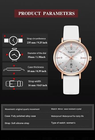 Ladies Quartz Analog Watch,Silicone Band, Calendar Date Display, Water Resistant, Watch for Women Nurses Female Nursing in Kuwait