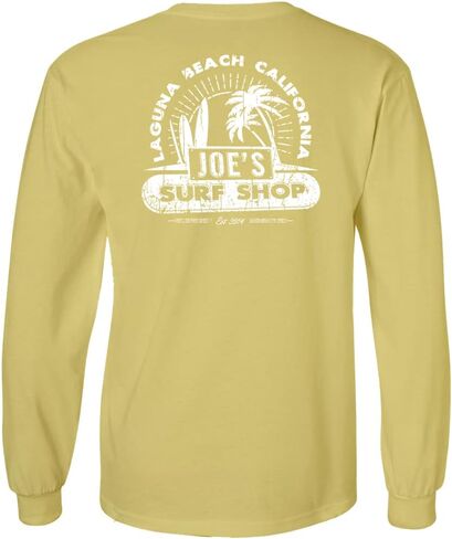 JOES SURF SHOP Men's Vintage Beach Logo Long Sleeve Tees in Kuwait