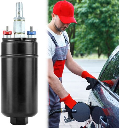 Qwork عالية التدفق الخارجي مضخة الوقود المضمّنة الكهربائية 300 رطل أنظمة 12V DC مع قوس 60 مم in Saudi Arabia