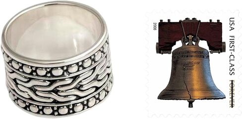 Novica الحرفي المصنوع يدويًا ، فرقة خاتم الفضة الفضية للرجال ، أي حجر إندونيسيا [0.6 في W] "الماء" in Saudi Arabia