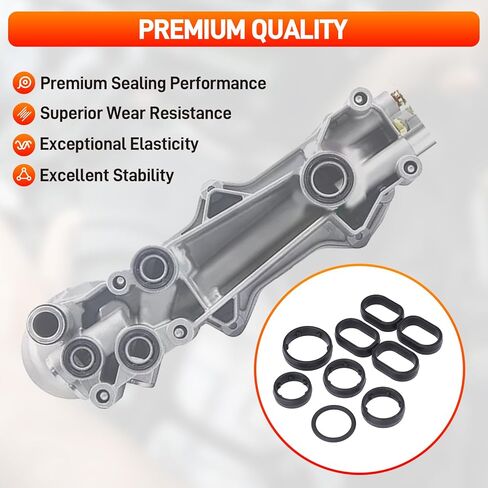 مرشح زيت المحرك الإسكان o طقم ختم الحلقة 7pcs متوافق مع 2014-2021 Chrysler Dodge Jeep Ram 200 300 Pacifica Charger Charger Cherokee Wrangler 1500 Promaster 3.6L 3.2L استبدال# 68191356AA in Kuwait