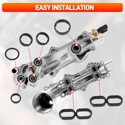 مرشح زيت المحرك الإسكان o طقم ختم الحلقة 7pcs متوافق مع 2014-2021 Chrysler Dodge Jeep Ram 200 300 Pacifica Charger Charger Cherokee Wrangler 1500 Promaster 3.6L 3.2L استبدال# 68191356AA in Kuwait