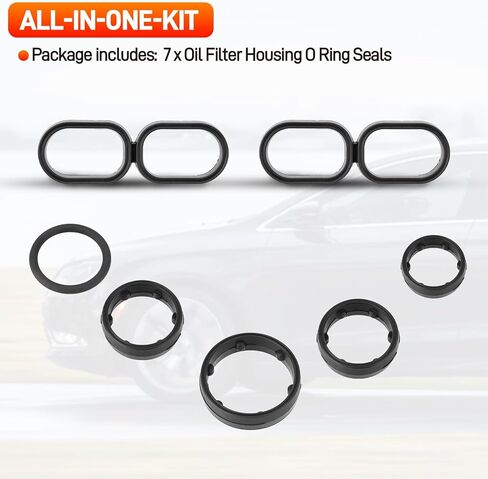 مرشح زيت المحرك الإسكان o طقم ختم الحلقة 7pcs متوافق مع 2014-2021 Chrysler Dodge Jeep Ram 200 300 Pacifica Charger Charger Cherokee Wrangler 1500 Promaster 3.6L 3.2L استبدال# 68191356AA in Kuwait