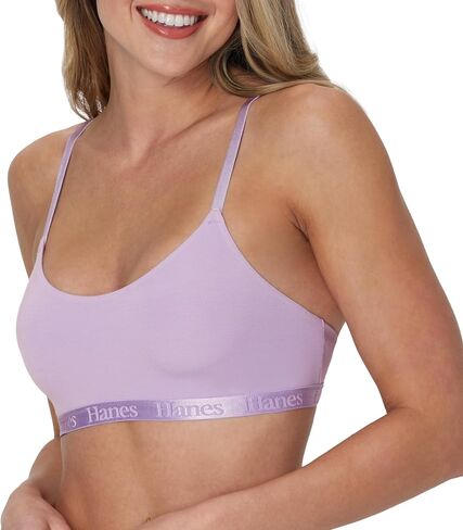Hanes Women's Originals Supersoft String Bralette, Pullover Bra, Scoop Neckline in Saudi Arabia