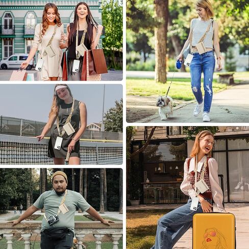 ZOPPEN Phone Lanyard Crossbody, Clip and Go Strap for Phone with Wallet Crossbody, Phone Strap with Zippered Pouch, Adjustable Strap with Phone Tethe Tap for All Phones, Brown in Kuwait