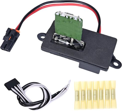 HVAC Blower Motor Resistor with Harness Compatible with 2003-2007 Chevy Silverado Avalanche Suburban Tahoe GMC Sierra Yukon Blower Motor Fan Resistor89019088(DOUBLE Holes Mounting Flange on Each Side) in Saudi Arabia