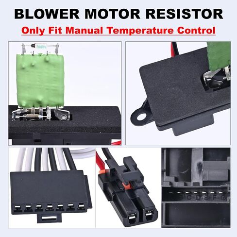 HVAC Blower Motor Resistor with Harness Compatible with 2003-2007 Chevy Silverado Avalanche Suburban Tahoe GMC Sierra Yukon Blower Motor Fan Resistor89019088(DOUBLE Holes Mounting Flange on Each Side) in Saudi Arabia