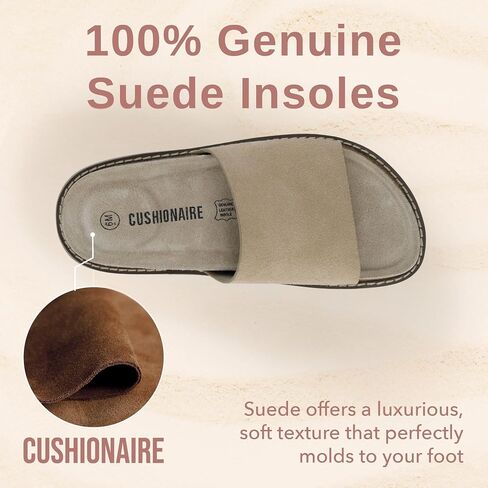Cushionaire الطقوس الصندل الشريحة للنساء-انزلاق من جلد الغزال مع سد قدم ، نعل محيطي ونعل خارجي خفيفة الوزن مرنة in Kuwait